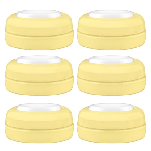 Image of Maymom Screw Lids Aka Travel Caps with Rewritable Sealing Disc Compatible with Avent, Maymom Wide Mouth Bottles; Cap Replace Avent Natural Bottle Sealing Ring and Sealing Disc, 6pcs. (Yellow)