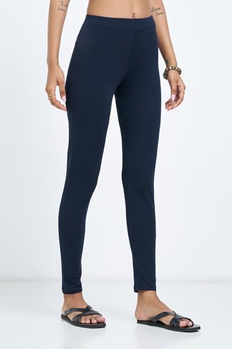 Image of Rangmanch by Pantaloons Women's Cotton Stretch Bottoms | Skinny Fit | Mid Rise Waist | Ankle Length