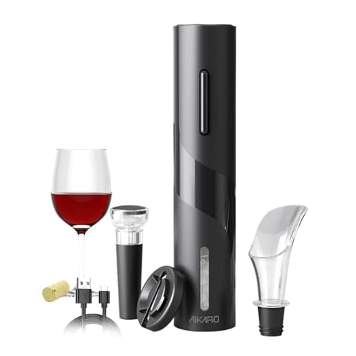 AIKARO - Elektrische Wijnflesopener Automatische Elektronische Kurkentrekker, Oplaadbaar (Set)