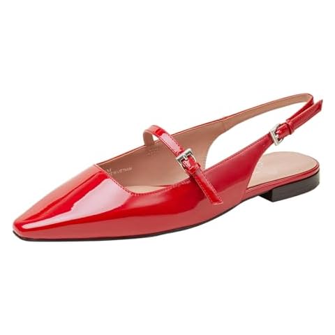 Linea Paolo Celeste - Womens Slingback Mary Jane Flats Red Patent 11M Cover
