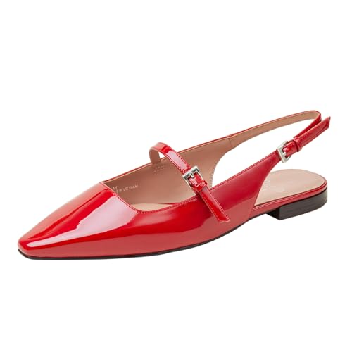 Linea Paolo - Celeste - Womens Leather Or Patent Slingback Flats