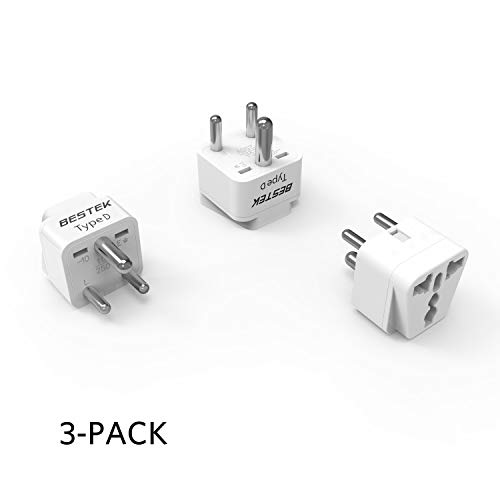 BESTEK India, South Africa Travel Plug Adapter, Grounded Universal Type D Plug Adapter