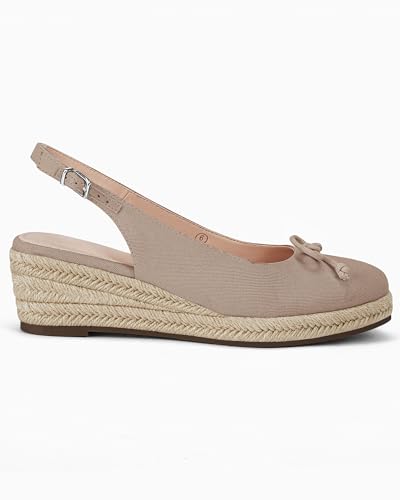 Image of Womens Closed Toe Espadrilles Wedges Shoes Platform Slingback Mid Low Heel Canvas Bow Dress Sandals