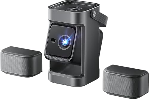 Anker Soundcore Nebula P1 (着脱式デュアルスピーカー搭載プロジェクター)【ホームシアター 家庭用 フルHD 650ANSIルーメン Netflix対応 天井投影 ジンバル 高輝度 低遅延 Bluetooth スピーカー Dolby?? Audio 最大180インチ投影 自動台形補正 オートフォーカス Google TV搭載 ネビュラ ピー1】