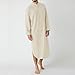 Muslim Long Shirts for Men Casual Spring Summer Curved Hem Button Down Thobe Solid Long Tunic Shirts Ramadan Kaftan