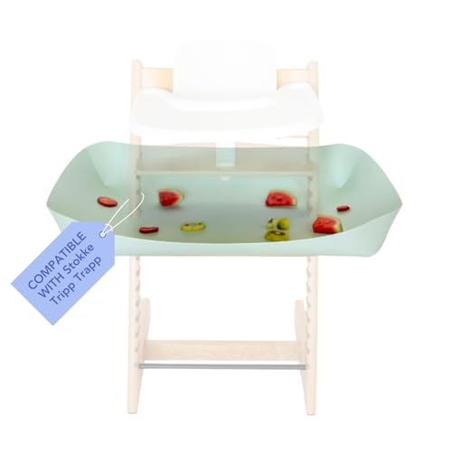 Image of CATCHY -Food Catcher-Compatible with Stokke Tripp Trapp High Chair +11 Other High Chairs-Highchair Sold Separately-Baby & Toddler Food & Mess Catcher-Premium Linen Inspired -Under High Chair Accessory