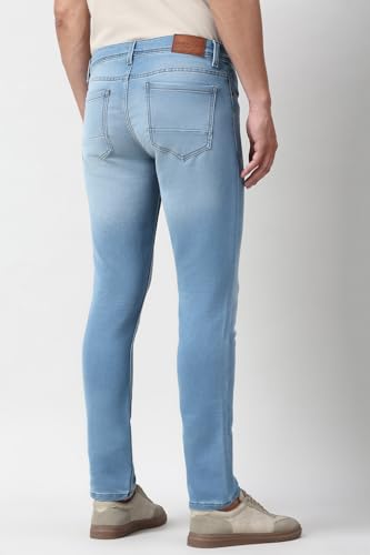 Image of Peter England Men's Slim Tapered Jeans | Denim | Premium | Modern Fit
