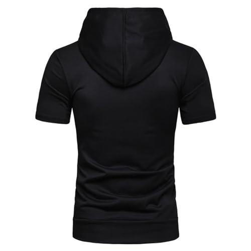 Mens Comfortable Zip Up Hoodie Short Sleeve Lightweight Thin Solid Color Full Zipper Lightweight Shirts with Pockets3