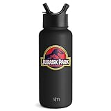 Simple Modern Jurassic Park Water Bottle with Straw Lid Vacuum Insulated Stainless Steel Metal Thermos | Gifts for Women Men Reusable Leak Proof Flask | Summit Collection | 32oz Jurassic Park