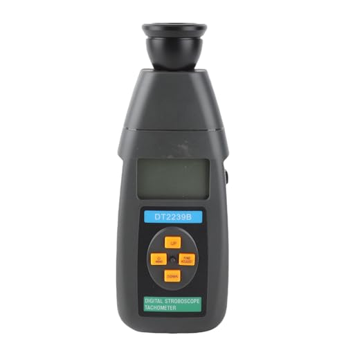DT2239B Digital Stroboscope, Photoelectric Flash Tachometer, Non Meter with LCD Backlit Display, Handheld Speed Measuring Tool for Industrial Machinery and Electrical Equipment