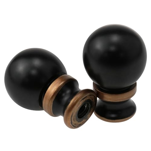 Image of Dual Thread Lamp Finial Oil Rubbed Bronze Ball Lamp Cap Top Button Tube Harp Seat Lamp Decoration 2PCS