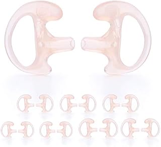 zeadio Earmould Earpiece Earbud Earplug for Two-Way Radio Coil Tube Audio Kits (Brown, Pair of 8)