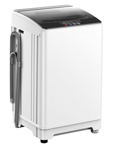 TABU 18lbs Portable Washing Machine, 2.4 Cu Ft Full Automatic Washing Machine with Drain Pump, Automatic Washer and Dryer with 10 Wash Programs & 8 Water Levels...