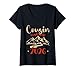 Womens Cousin Road Trip 2026 Mountain Camping Crew Summer Vacation V-Neck T-Shirt