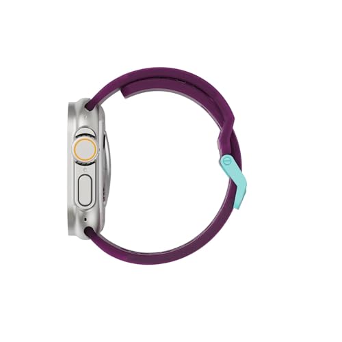 Image of Urban Armor Gear UAG Replacement Watch Strap, Civilian Strap / Watch Band Designed for Apple Watch (49mm / 46mm / 45mm / 44mm) (Series 4-11 / Ultra 3 / Ultra 2 / Ultra /SE / SE2 ) (Watch NOT Included) - Deep Purple Synth /Aqua