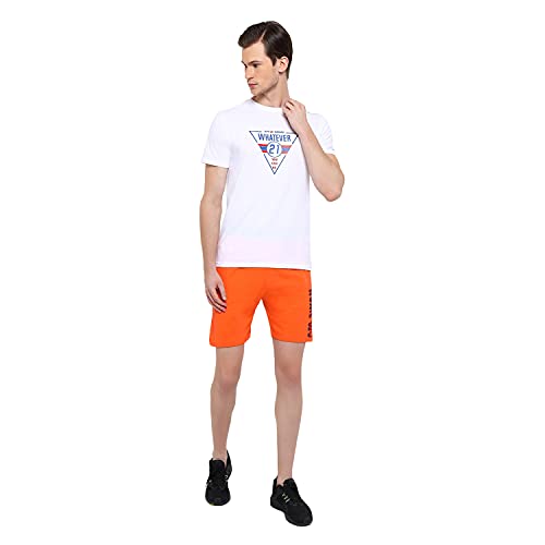 Image of AM SWAN Mens Premium Cotton Colourblocked Printed Stylish Comfort Knee Length Shorts