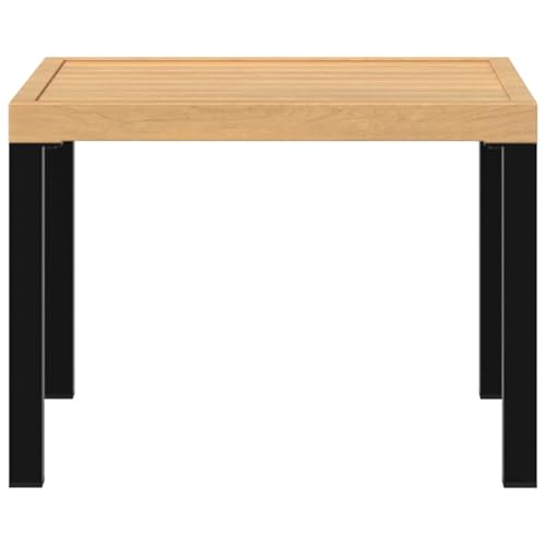 Table de patio résistante aux intempéries en acier noir 55x55 cm - 5