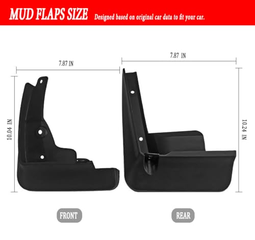 Image of Mud Flaps Mud Guards Fit for 2019-2024 Toyota Corolla E210 Sedan LIVEN, Front & Rear Mud Splash Guards Accessories - 4 Pc, Black