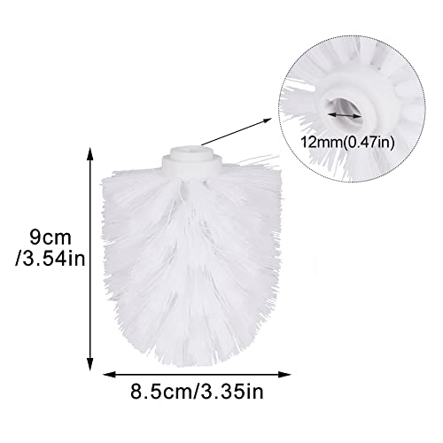 EKDJKK 2PCS Toilet Bowl Brush Replacement Head, Universal Toilet Brush Head Replacement with Durable Stiff Bristles, Cleaning Tool for Home Hotel Bathroom (White) - Thumbnail 2