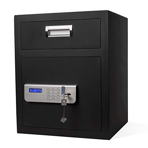 Viking Security Safe VS-48DS Heavy Duty Depository Safe with Drop Slot – Large Digital Keypad Box for Cash, Documents & Valuables – Anti-Fish Design, Motorized Lock, LED Light – For Business Use thumbnail 8