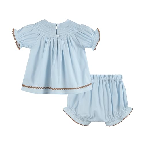 Blue Pumpkin Gingham Smocked Dress and Bloomers Set2