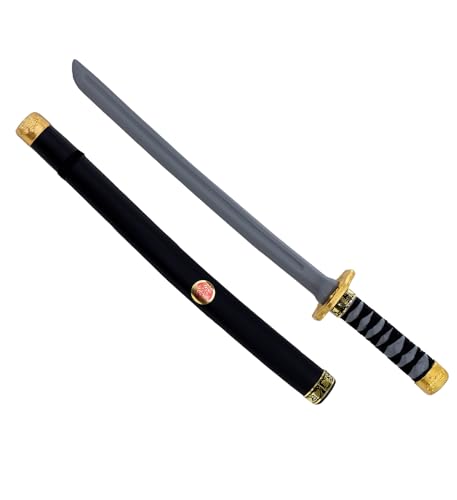 TrendandStylez Ninja Schwert mit Scheide (60cm) | Japanisches Katana als Kostüm Zubehör für Erwachsene | Spielzeugwaffe für Samurai Krieger zu Karneval, Fasching & Halloween