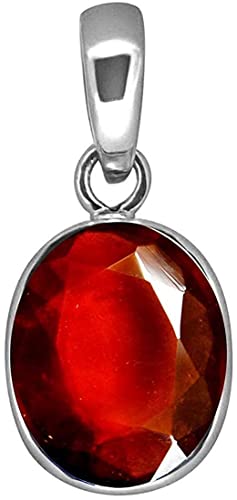 Pendentif grenat hessonite naturelle pierre précieuse astrologique métal homme femme