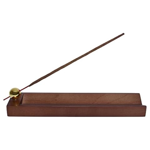 Ikibumi Brown V-Shape Tray Wooden Incense Stick Holder Cover