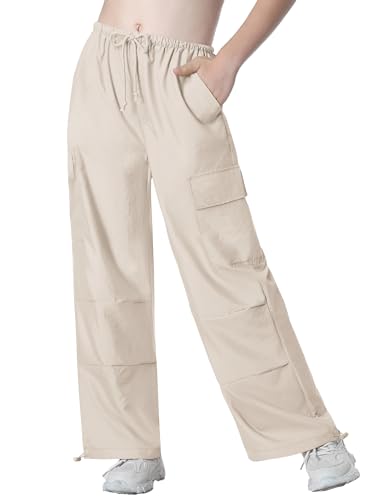 Pantalon parachute cargo hip hop ado pour les journées de collège et le skate