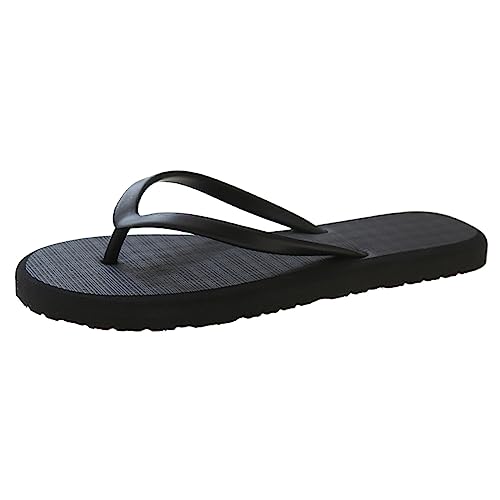 Women Shoes Fashion Flat Flip Flops Seaside Personality Pinch Cute Beach Slippers Bling Flip Flops for Women Size, Black, 6.5