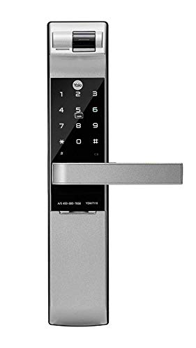Image of Yale YDM 7116 Smart Door Lock with Biometric, Pincode, RF Card, Bluetooth, Mechanical Keys & App Enabled Access, Wi-Fi Optional, Color- Silver(Free Installation)