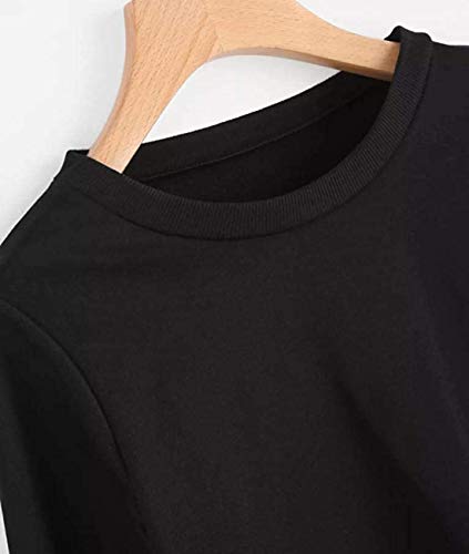 EAST KNITTING Girls Funny Letter Print Crop Tops Big Kids Round Neck Long Sleeve Tops3