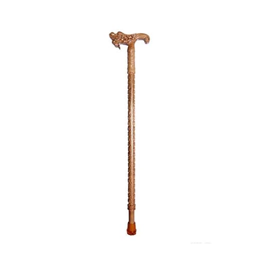Trä Promenadstav Walking Stick Käpp, äldre kryckor, Massivt trä käpp, Fine carving kran handtag Betydelse"lyckobringande, livslängd" 89cm lång Enligt höjd trunkeras genom själv Träkotte (Color : A)