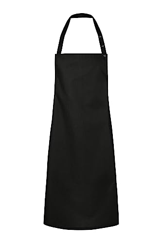 Karlowsky LS 14 Passion Latzschürze Santorini mit Bändern, 65% Polyester/35% Baumwolle, Einheitsgröße, 95cm Länge, 75cm Breite, Schwarz