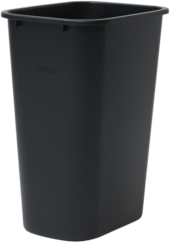 Winco Waste Basket for Home and Office, 10 Gallon, Black