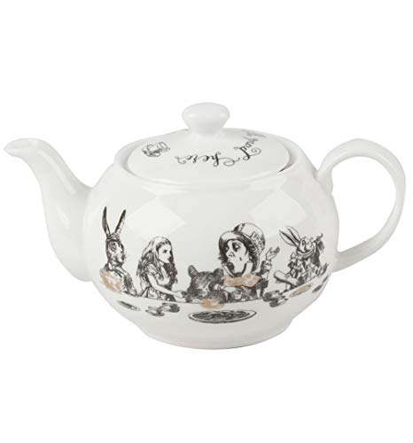 V&A Alice nel Paese delle Meraviglie Mini Teiera in Confezione Regalo, 450ml, Bianco