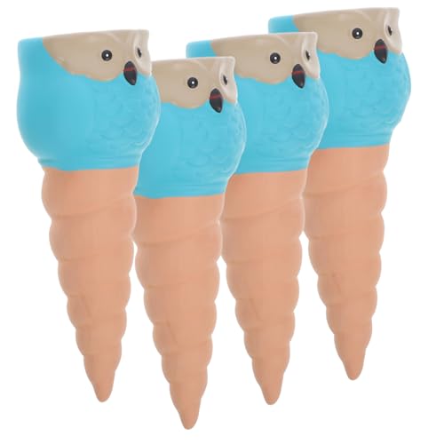 MOBUTOFU 4 Piezas Búho Remojo Planta Globo Convenientes Picos De Riego Picos De Riego Automático Estacas De Riego Automático Insertos De Riego Automático Para Macetas Cerámica Azul