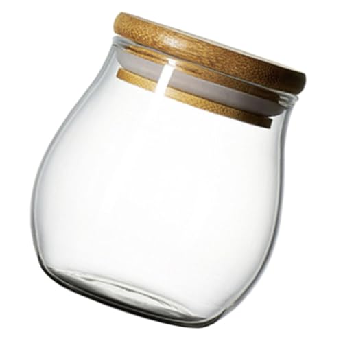 MAGICLULU Contenedor de Té Mini Lata Portátil de Vidrio Transparente Tapa Hermética para Almacenar Bolsitas de Té y Decoración Hogar