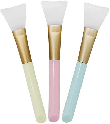 3 Pack Silicone Face Mask Brushes, Facial Mask Brush Skin Care Beauty Tool Silicone Cosmetic Brush Mud Mask Brush DIY Makeup Tool (Multicolor)