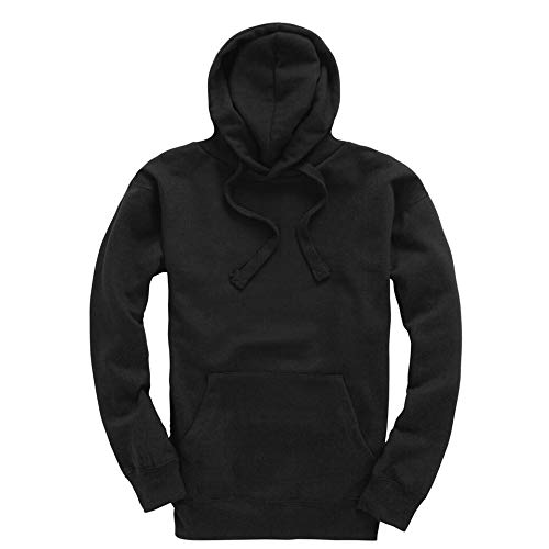 COTTONRIDGE Classic Mens Womens Pullover Hoodie Sweatshirt in (Medium, Black)