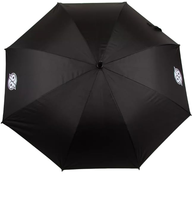 Hannover 96 Regenschirm mit Becherhalter – Offizieller Fan Schirm – Fußball Fanartikel – Stockschirm Windfest – Geschenk für Fans – Schwarz Rot