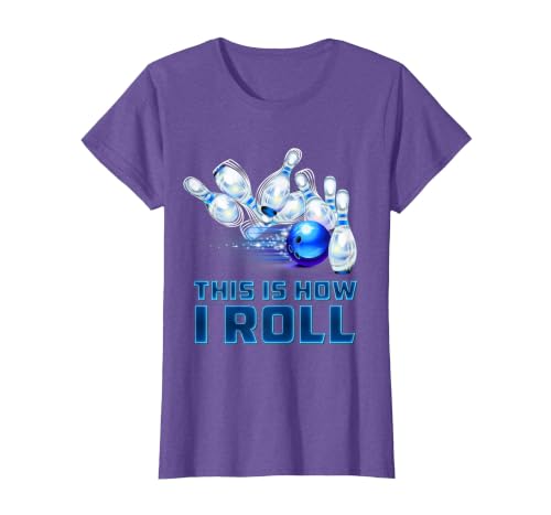 This is How I Roll Bowling T-Shirt, Women, Purple Heather, Small