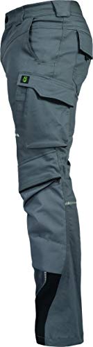Foto von Leibwächter Flex-line Arbeitshose Herren – grau/schwarz – Gr. 52 – Bequeme Workwear mit Elastan (Spandex) – 60°C waschbar & trocknergeeignet – erhöhte Reißfestigkeit – für verschiedenste Berufe