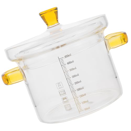 QUMIIRITY 耐熱ガラス両耳?? 蓋付き 蒸し器対応 食品保存向け 調理用透明鍋 簡単操作 小型スチューポット 電子レンジ 直火使用可能