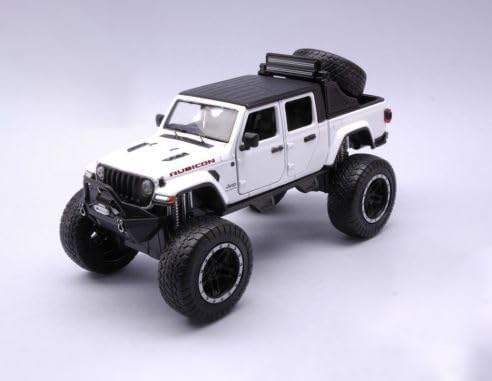 2021 Gladiator Off-Road Pickup Truck White with Black Top Off Road Series 1/27 Diecast Model Car by Motormax 79145w