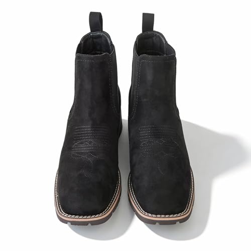 Image of Men's Chelsea Boots Suede Ankle Boots - Comfortable Slip-On Dress Boots for Casual & Work