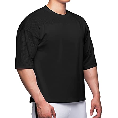 Mens Workout Shirts Short Sleeve Oversize Hipster Big Size Gym Shirts Basketball Hip-hop Mesh T-Shirts for Men T643