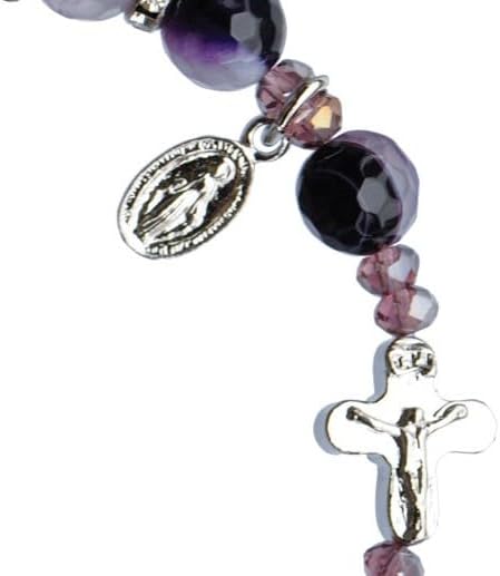 Purple Agate 8mm Rosary Bracelet - Image 2