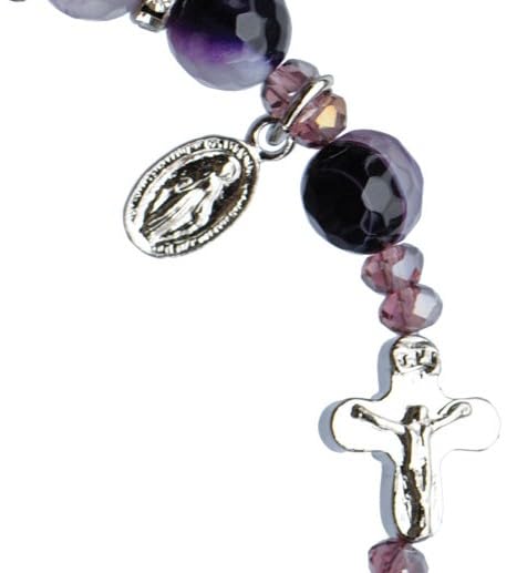 Purple Agate 8mm Rosary Bracelet2