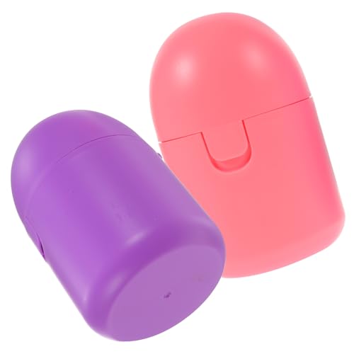 BCOATH 2 piezas Caja Esterilizadora para Copas Contenedor Seguro de PP Resistente al Vapor para Higiene Personal Portátil Colores Morado y Rosa